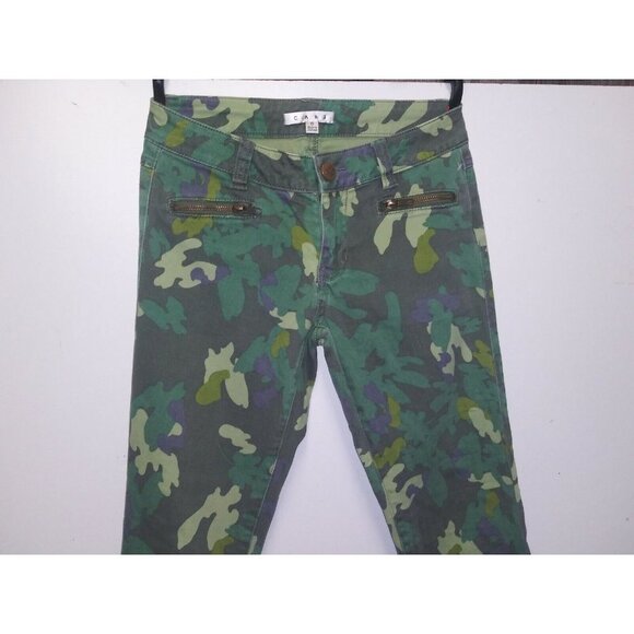 CAbi Camo Jeans womens Sz 0 (27x28.5) Clover Skinny Stretch Zipper ankles EUC - Picture 4 of 10